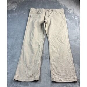 Woolrich Men's Beige Khaki Chino Pants Straight Flat‎ 38x30 Straight Leg Zip Fly